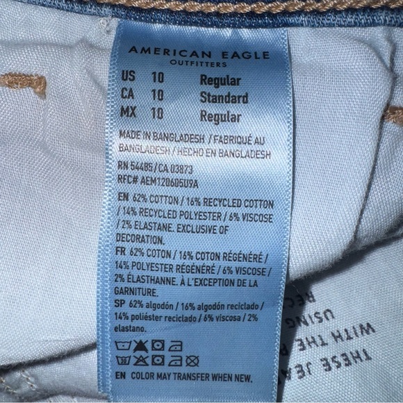 American Eagle Kickboot Jeans Women’s 10 30W x 32L Light Wash NWT Stretch Denim - Picture 4 of 11